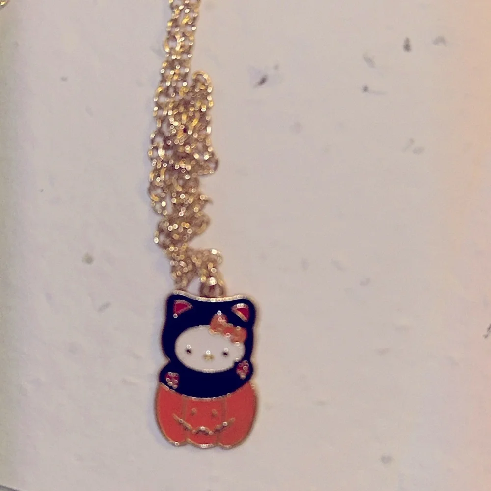 Hello Kitty Pumpkin Halloween Pendant Necklace